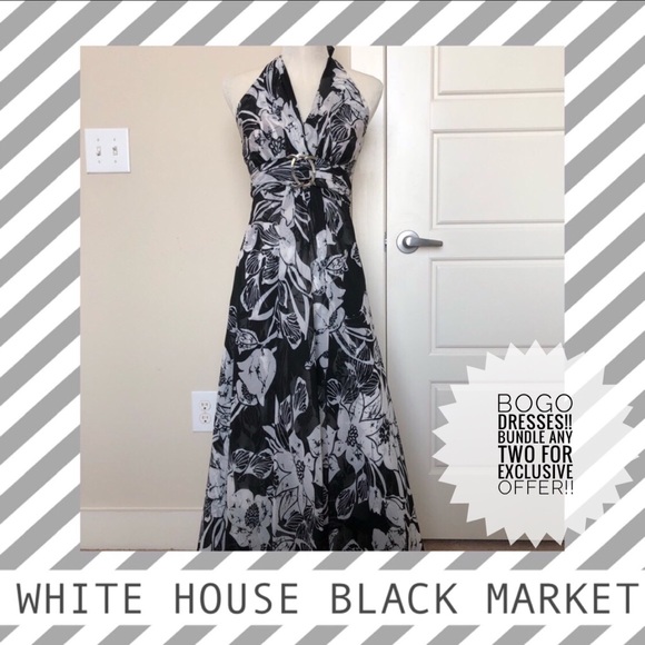 White House Black Market Dresses & Skirts - WHBM Maxi Halter Top Floral Dress Size 2